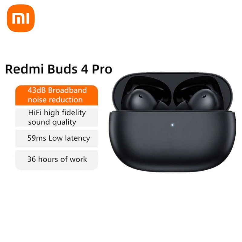 Xiaomi Redmi Buds 4 Pro Original Bluetooth 5.3 Fone de ouvido TWS com cancelamento de ruído